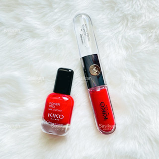 สี107 Cherry Red/KIKO Unlimited Lips &amp; Nails Set 2 ชิ้น(no box)