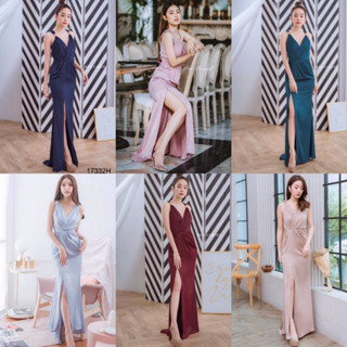 J17332 แม็กซี่เดรสราตรียาว ผ่าหน้า maxi dress evening long slit front