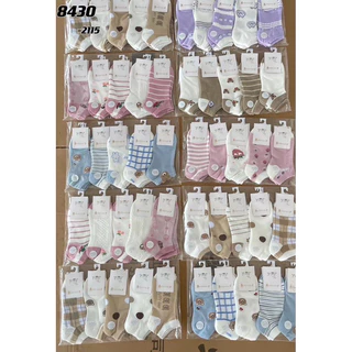 ถุงเท้าข้อสั้นและข้อสูงผู้หญิงสีหวาน ( ยกแพ็ค 10 คู่ ) F13/1