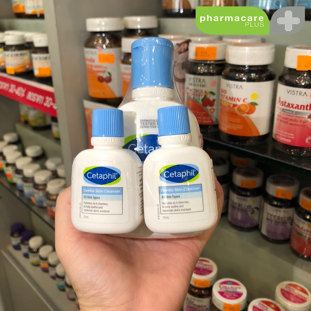 Cetaphil Gentle Skin Cleanser 125มล. ฟรี เซตาฟิล เจนเทิลสกินคลีนเซอร์ 29 มล.x2