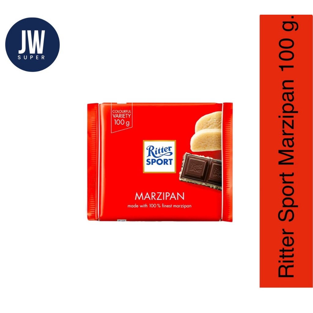 ใหม่ Ritter Sport Marzipan ริทเทอร์ สปอร์ต มาร์ซิแพน100 กรัม (g.)BBE: 07/03/2026