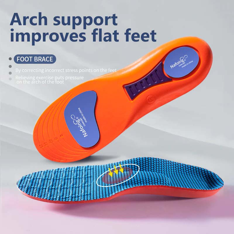 แผ่นเสริมรองเท้า ซัพพอร์ตแรงกระแทก กระชับปกป้อง ระบายอากาศได้ดี Orthopedic Gel Insoles Pain Relief Pads