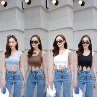 𝑻𝒉𝒊𝒕𝒊𝒚𝒂 Ice cream crop😍รุ่นไอศครีมเสื้อครอปผ้าร่องซาร่า นิ่มสวย ยืดได้เยอะ ชายเสื้อแต่งเพชรเก๋ๆ