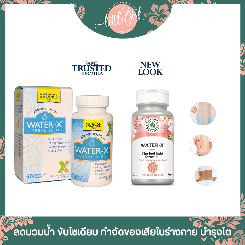 (พร้อมส่ง*) ลดบวมน้ำ Natural Balance Water-X Herbal Blend Maximum Strength 60 Veggie Caps