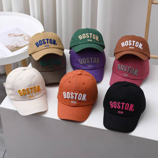 [พร้อมส่ง] หมวกเด็ก 6เดือน-4ปี รอบหัว:49-51 cm. ปักอักษร " BOSTON 1630 " หมวกแก๊ปแฟชั่น