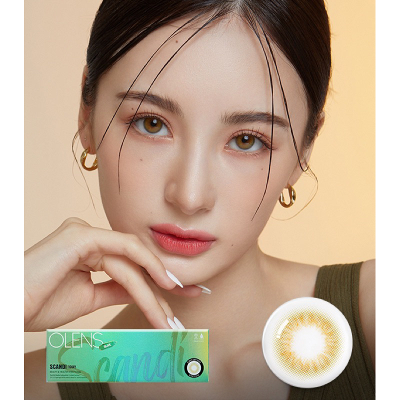 (เคลียร์สต๊อก) รายวัน OLENS รุ่น SCANDI 1DAY Olive (สายตา 0 ถึง -6.50) คอนแทคเลนส์เกาหลี
