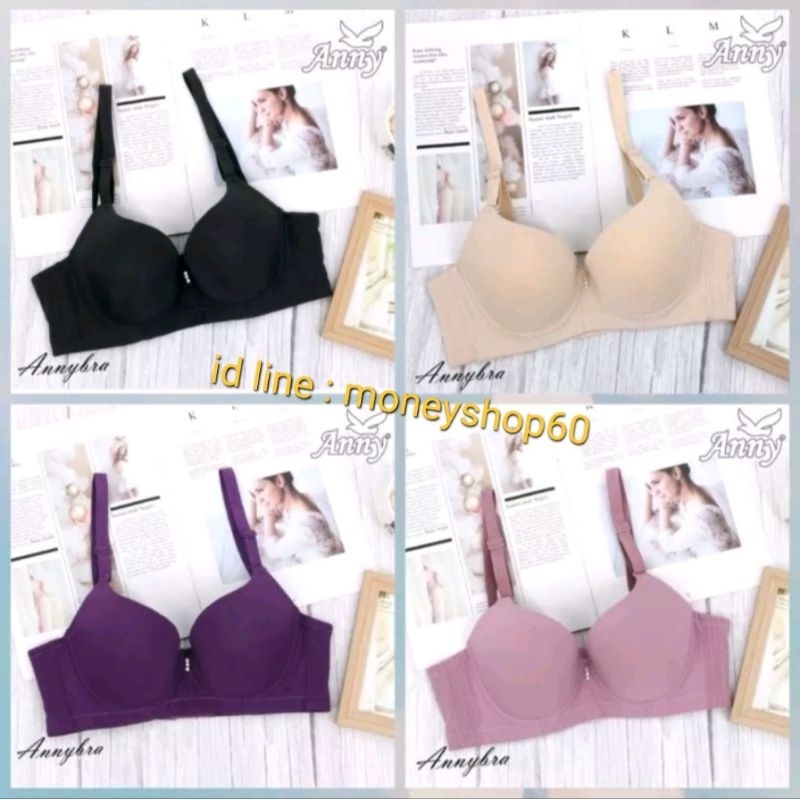 Anny 8802 เสื้อใน แบบมีโครง ฟองบาง คัพB-C ทรงใหญ่ มี 4 ตะขอ ปรับ 3 ระดับ #2 มีสีม่วง