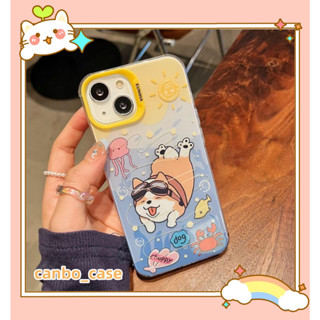 🎁ส่งของขวัญ🎁เคสไอโฟน สำหรับ 11 14 for iPhone Case 13 12 Pro Max น่ารัก ว่ายน้ำ ลูกสุนัข กันกระแทก เคสนิ่ม เคสโทรศัพท์