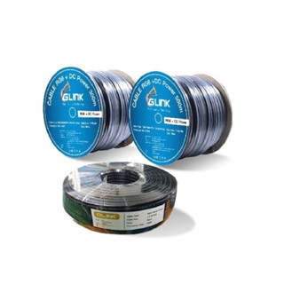 GLINK RG6 w/DC 100M Black PVC Jacket w/Power Wire 1.0sq.mm, Copper, Shield 95%, STANDARD 100m./Roll