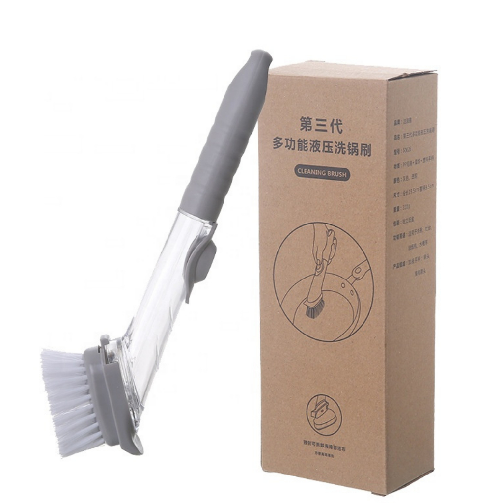 แปรงล้างหม้อ และจาน เติมน้ำยาล้างจานได้ แปรงอเนกประสงค์ เครื่องครัว - รูปที่ 3