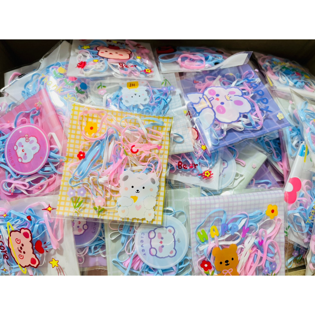 ของแถมจีบลูกค้า แบบไม่ต้องทำเอง พร้อมส่ง ยางมัดผมซองละ 1 บาท ขั้นต่ำ 5 ชิ้น ขึ้นไปของเเถมน่ารักถูก มีสต๊อก พร้อมส่งในไทย