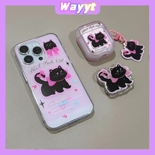 💖จัดส่ง24ชม💖iPhone 14 13 12 11 Pro Max เคส for เคสไอโฟน11 บางเบาพกพาง่าย หวานเท่ น่ารัก การ์ตูน แมว พร้อมขาตั้ง Case