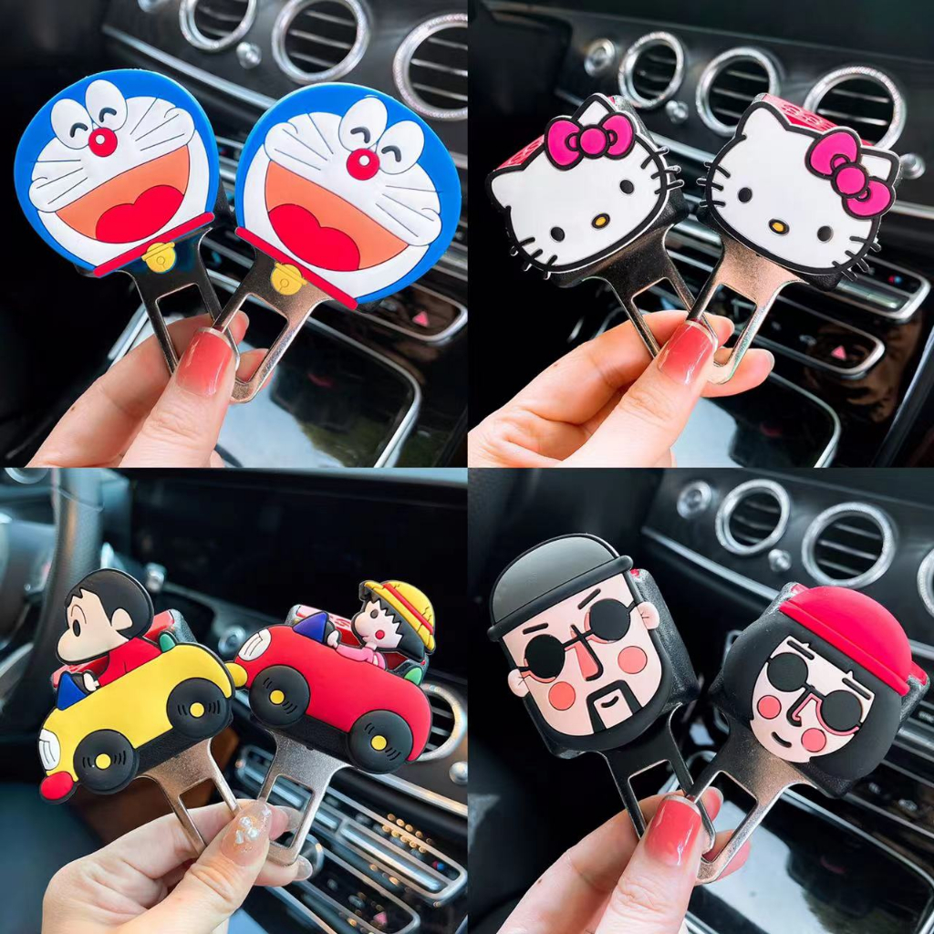 2 ชิ้นรถเข็มขัดนิรภัยเสียบหัวเข็มขัดขยายคลิปเสียงเตือน Stopper Canceller สากลรถความปลอดภัยที่นั่งล็อคหัวเข็มขัดคลิปเข็มขัดนิรภัย