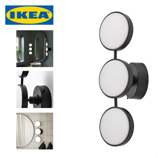 IKEA โคมไฟผนัง KABOMBA คาบอมบา โคมไฟผนัง LED, หรี่ไฟได้ ผิวด้าน/ดำ, 47x14 ซม.