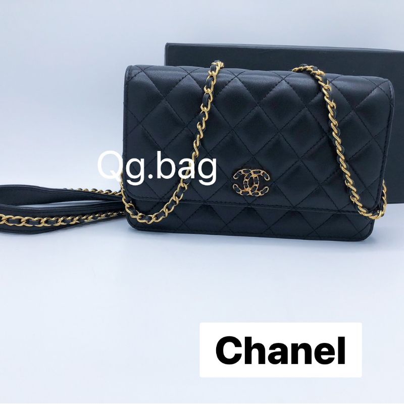 Chanel WOC wallet on chain ชาแนล กระเป๋าสะพาย clutch คลัช กระเป๋าหนังแท้ classic ออกงาน เที่ยวกลางคืน