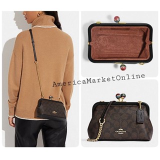 กระเป๋า COACH/ NORA KISSLOCK CROSSBODY IN SIGNATURE CANVAS WITH GLITTER (COACH CE617)