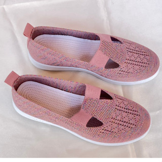 รองเท้าผ้าทอนิ่ม เพื่อสุขภาพ รองเท้าผู้หญิง Sizes36-40*สีชมพู