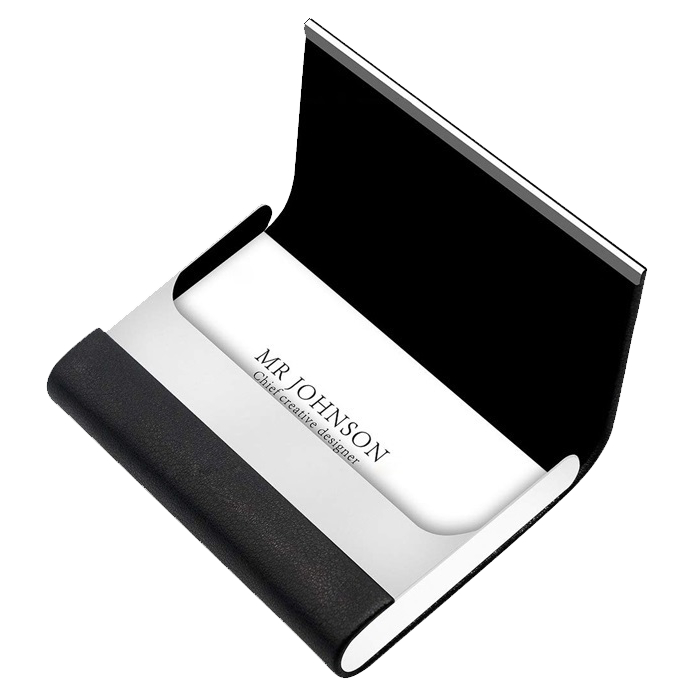 Fin 1 พร้อมส่ง กระเป๋าใส่นามบัตรพกพา กล่องหรือที่ใส่บัตร ทำจากสเตนเลส Stainless Business Card Holder Box 3137 - รูปที่ 2
