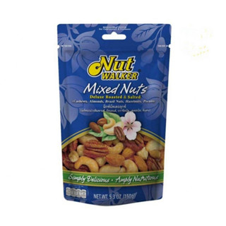 มิกซ์นัทเดอลุกซ์ NUT WALKER Deluxe Roasted &amp; Salted Mixed Nuts 150 กรัม