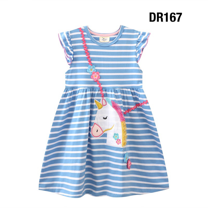 พร้อมส่งจากไทย ชุดเดรสเด็กผ้านิ่มใส่สบาย งานคุณภาพ ชุดเด็ก กระโปรง DR167