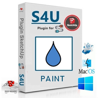 [e12] s4u_paint_v4.1.0 (ปลั๊กอินระบายสีวัสดุ) Plugin for Sketchup 2017-2023