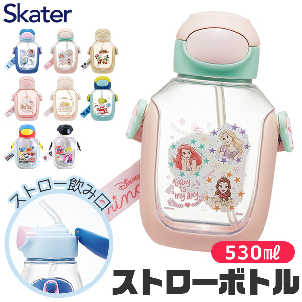 อะไหล่หลอดเข้าเพิ่ม กระติกน้ำใส แบบหลอดดูด กดปุ่มฝาเปิด ความจุ 530 ml แบรนด์ Skater นำเข้าญี่ปุ่นแท้