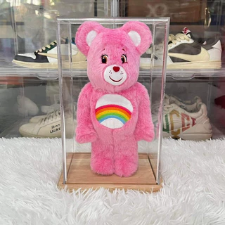พร้อมส่ง - กล่องอะคริลิค ฐานไม้ กล่อง BEARBRICK 400% กล่องครอบโมเดล งานไทย เนื้อใส
