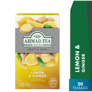 ชาผลไม้ รสมะนาวขิง Ahmad Tea Lemon &amp; Ginger (20 Teabags) Halal Certified