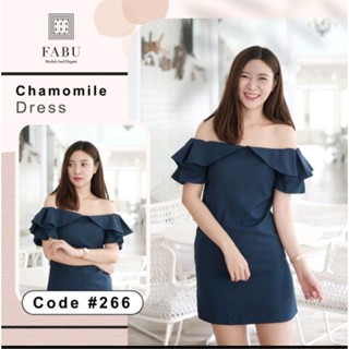 💥Sale 50% งานป้าย FABU BY Arinda 🌈 ชื่อสินค้า (Product Title) : Chamomile Dress  #266 👗  เดรสปาดไหล่ แขนระบาย