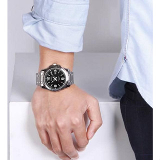 CASIO แท้ รับประกันหลังซื้อจากร้าน  3 เดือนCasio Standard นาฬิกาข้อมือผู้ชาย รุ่น MTP-1314D-1AVDF (สีดำ/สีเงิน)