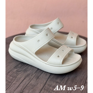 ื Clogs Crush Unisex Sandals คร็อคส์ มี 4 สี Sz.W5-W9  เบา สบาย เสริมส้น รองเท้าแตะแบบสวม AMB202