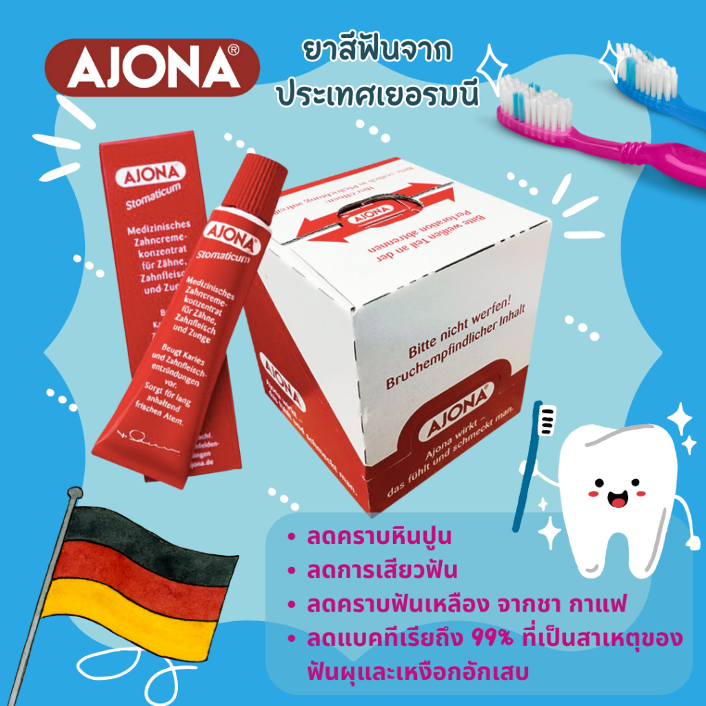 (Exp.2028) ยาสีฟันจากเยอรมนี AJONA Stomaticum 25 ml ยาสีฟันสูตรเข้มข้น