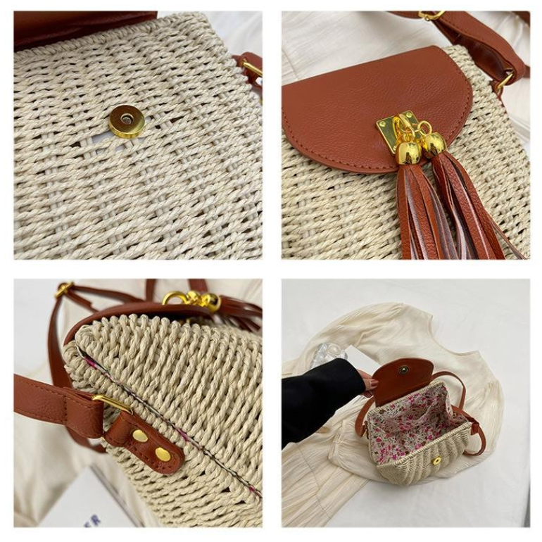 💗ivy กระเป๋าสาน Tassel bag ตกแต่งพู่ ( A98 )