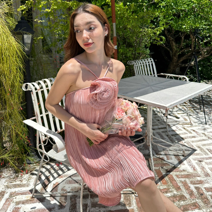 NOOZZSHOP 4010939 ชุดผ้าพลีท ชุดไปเที่ยวคาเฟ่ ชุดออกงาน - รูปที่ 2