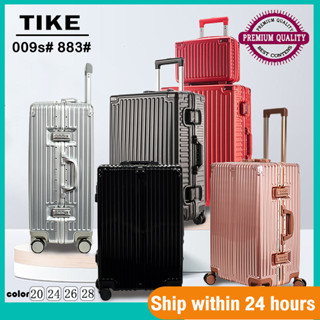 TIKE กระเป๋าเดินทาง กรอบอลูมิเนียม Luggage กระเป๋าเดินทางล้อลาก 20 26 นิ้ว วัสดุ PC