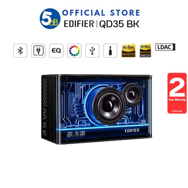 EDIFIER QD35 (Black) Tabletop Bluetooth5.3 Speaker with 35W GaN charger / สีดำ / รัปประกัน2ปี ศูนย์ไ