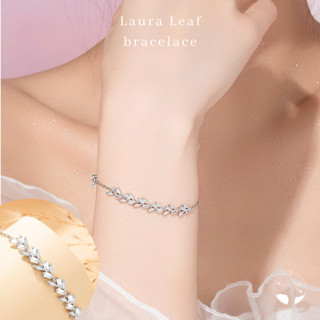 MNL💗Laura Leaf สร้อยข้อมือใบไม้ สวยงาม น่ารัก สร้อยข้อมือแฟชั่น สร้อยข้อมือเงินแท้ กำไลข้อมือ สร้อยข้อมือผู้หญิง