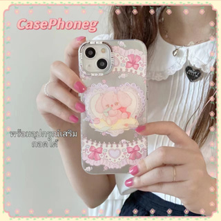 🍑CasePhoneg🍑ป้องกันการหล่น ขอบเต็ม ขาตั้ง ถอดได้ iPhone 11 14 pro max การ์ตูน หวานสวย หวานสวย case for iPhone 12 13