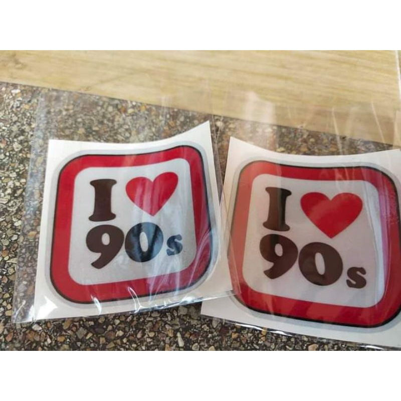 สติ๊กเกอร์ I♥️90s ตกแต่งรถยนต์ รถมอเตอร์ไซค์ จักรยาน