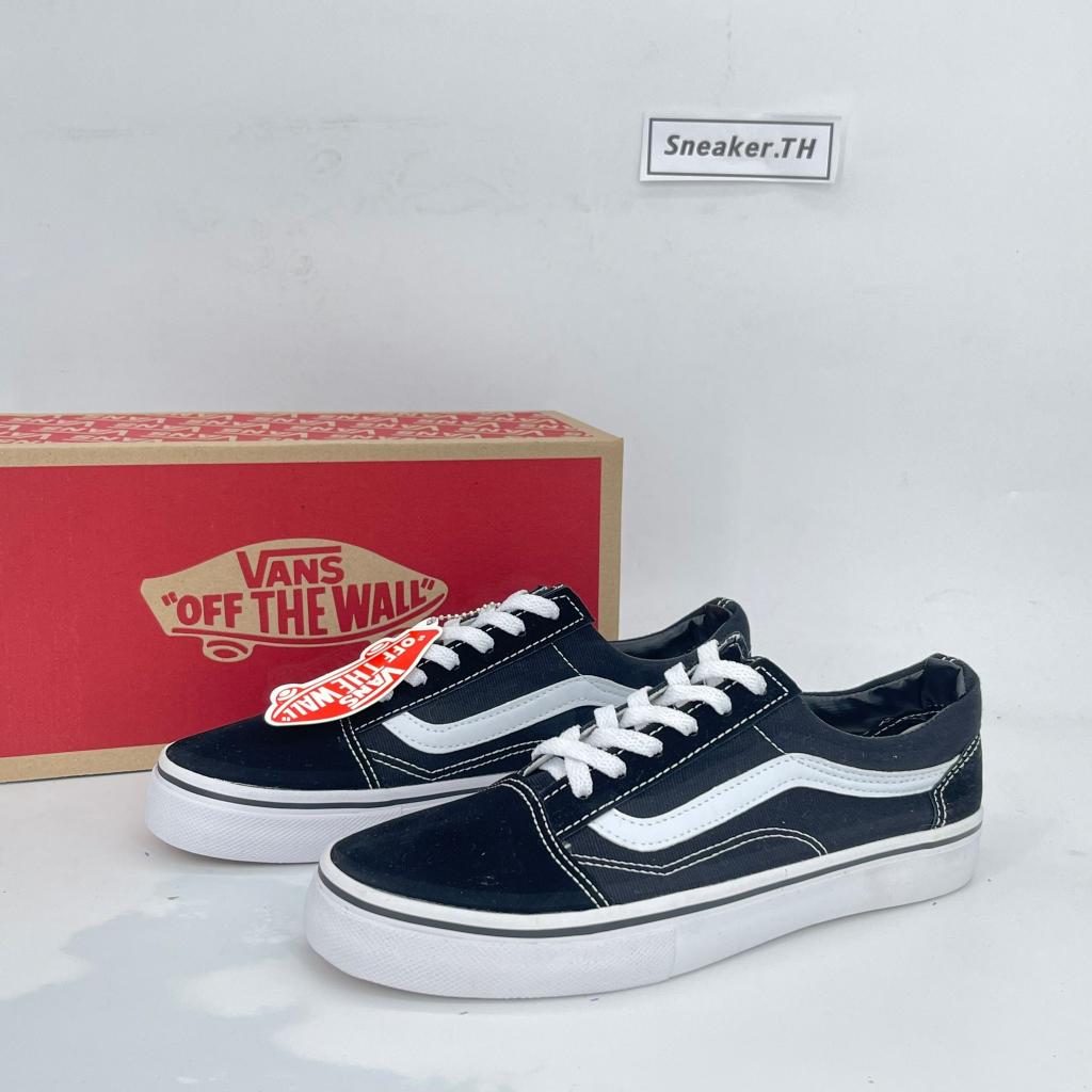 รองเท้าแวนส์ รองเท้าผ้าใบ สีน้ำเงิน/สีแดง ไซส์.36-45 รองเท้าลำลอง รองเท้าแฟชั่น สินค้าขายดีตลอดกาล MTB003
