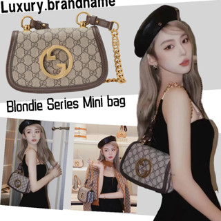 กุชชี่ Gucci Blondie Series Mini กระเป๋าสะพายไหล่/กระเป๋าสุภาพสตรี/กระเป๋าสะพายข้าง/กระเป๋าสะพายไหล่/กระเป๋าถือ