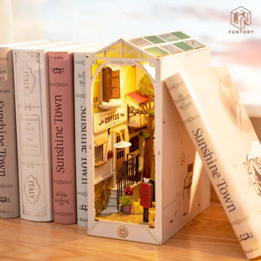 🌞 ส่งด่วน กทม.  📚 Funtory ที่กั้นหนังสือ DIY Book Nook Sunshine Town ของเล่น ของขวัญ Rolife TGB02