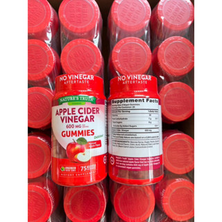 (พรีออเดอร์) เยลลี่ Natures Truth Apple Cider Vinegar 600mg 75เม็ดเคี้ยว