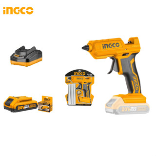 INGCO ปืนยิงกาวร้อน ไร้สาย 20 โวลท์ รุ่น CGGLI2001 ( Li-ion Glue Gun ) ปืนยิงกาวไฟฟ้า ไร้สาย ปืนยิงกาว