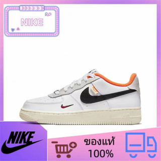 （ยิงจริง）Nike Air Force 1 Low 07 ขาว ส้ม ดำ แดง ขีดสองขีด รองเท้าผ้าใบ รองเท้า รองเท้าวิ่ง รองเท้า nike