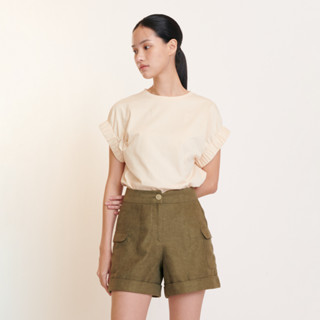 Khaki Bros. - Ladies - Top Knit T-shirt - เสื้อยืดคอกลม - KL23K006(Beige,M)