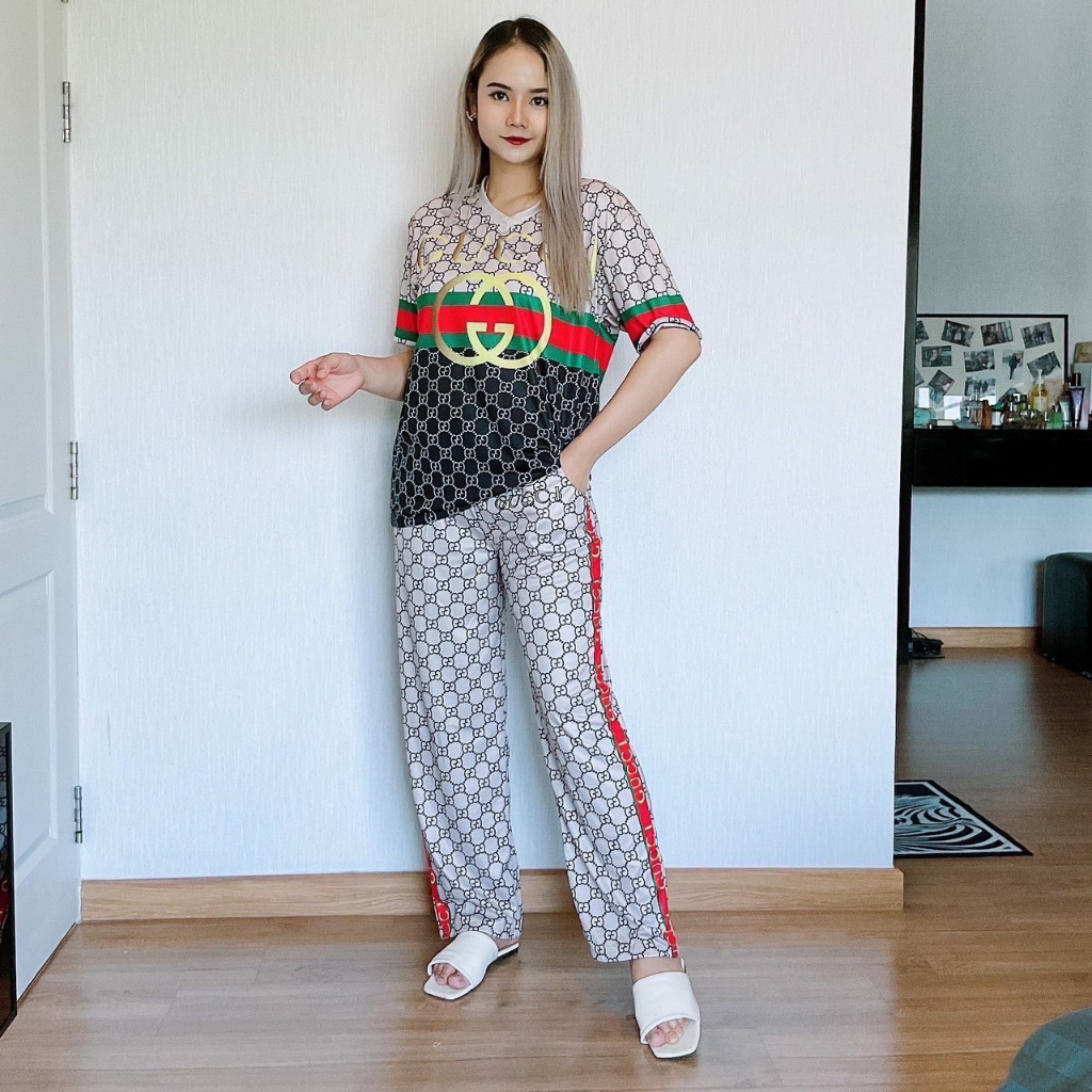 ราคาโรงงาน ถูกที่สุด ชุดเซ็ท 2 ชิ้น ลายการ์ตูนน่ารัก Over size เสื้อผ้าคนอ้วน โอเวอร์ไซต์ พิมพ์ลาย