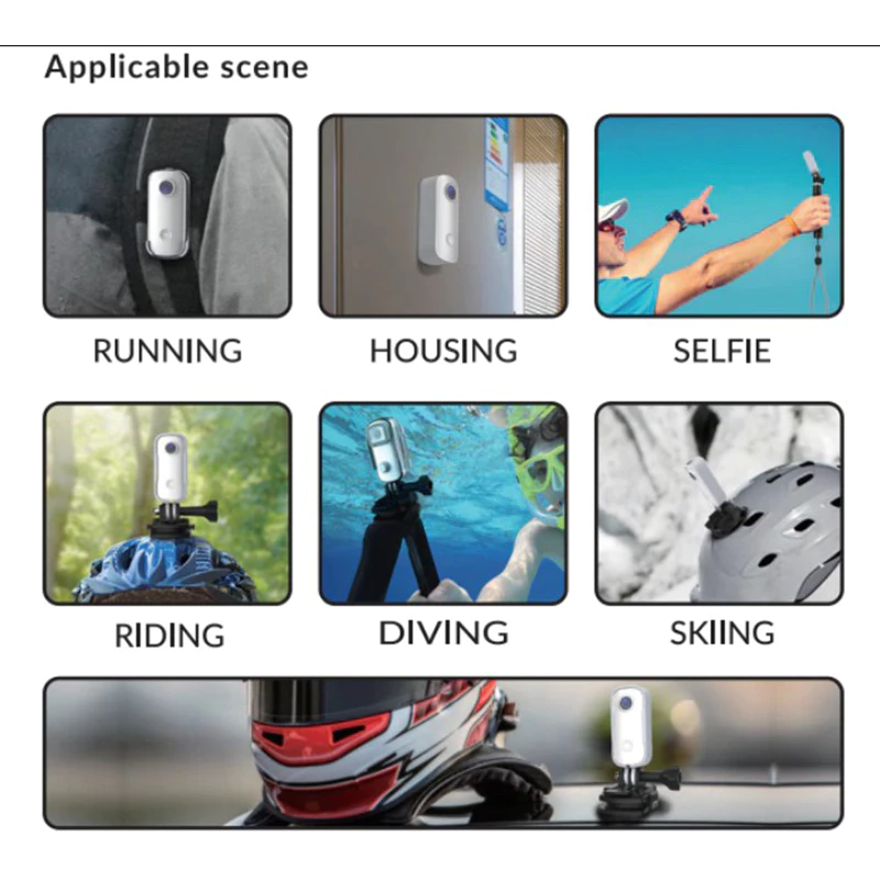 SJCAM C100+ / C100 Plus Mini Action Camera Small and Smart กันน้ำลึก 30M ติดหมวก ตัวเล็กระทัดรัด thumbnail 10