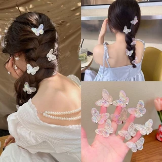 F0B/6. พร้อมส่งกิ๊บติดผมผีเสื้อ รุ่นพลาสติกเหลือบเงาวิ๊งค์ พร้อมส่งในไทย งานดีมาก