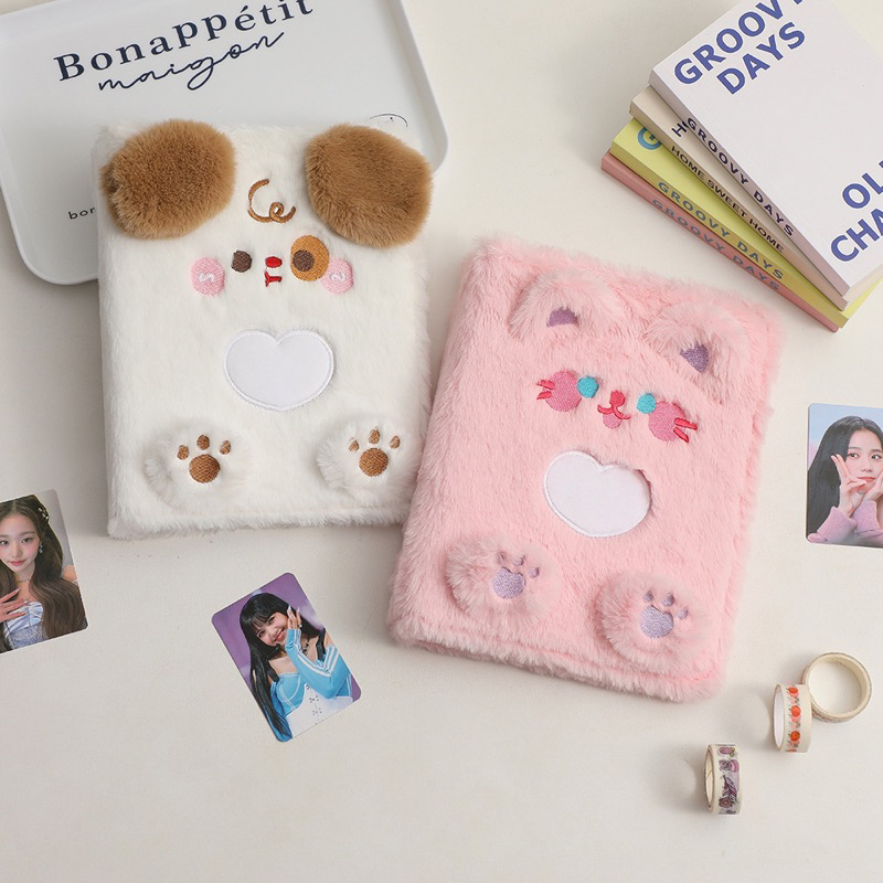 พร้อมส่ง แฟ้มการ์ตูนสัตว์ ขนฟู ปักหัวใจ มีหู ขา Hisocute ขนาดA5 6ห่วง แฟ้มการ์ด แฟ้มรูปภาพ